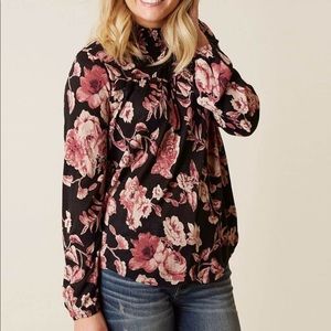 Lucky Brand Mick Beck Floral Blouse S Long Sleeves
